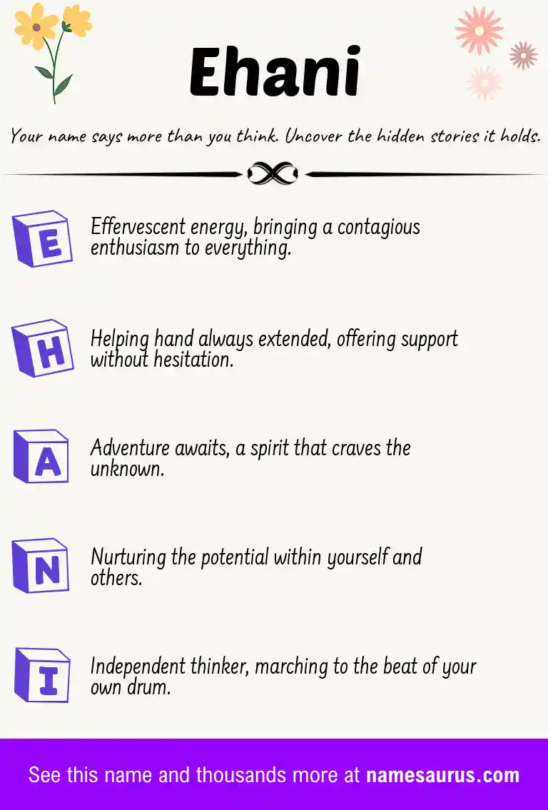 Acrostic poem about Ehani.