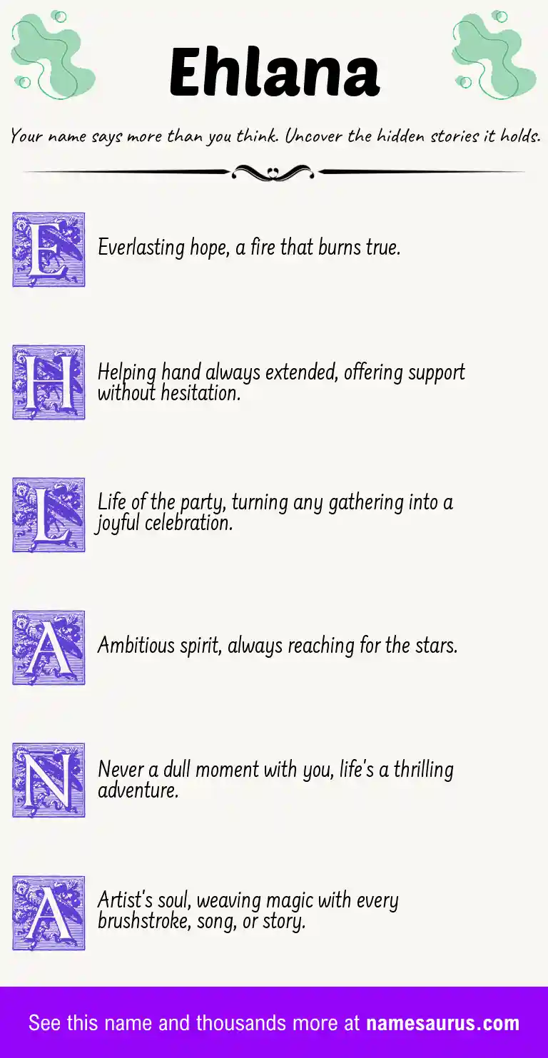 Acrostic poem about Ehlana.