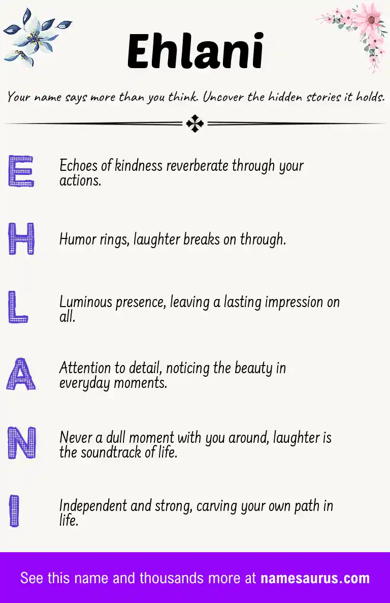 Acrostic poem about Ehlani.