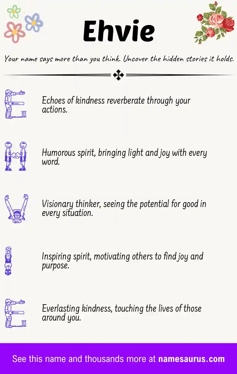 Acrostic poem about Ehvie.