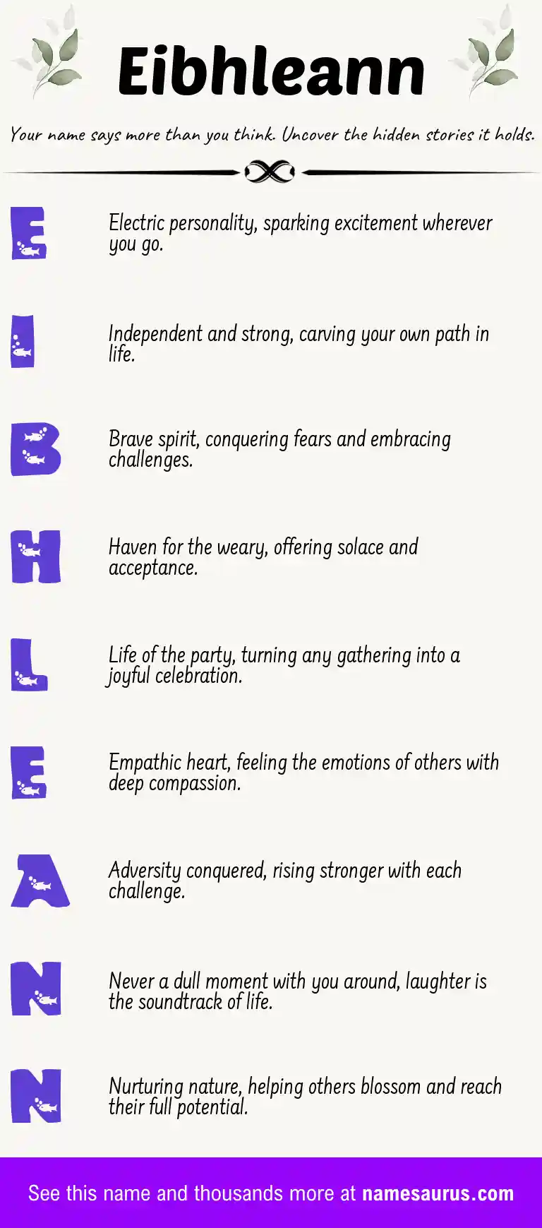 Acrostic poem about Eibhleann.