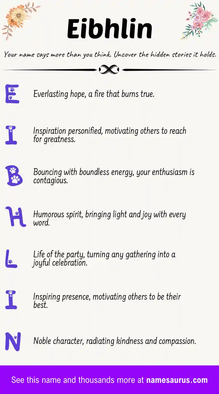 Acrostic poem about Eibhlin.