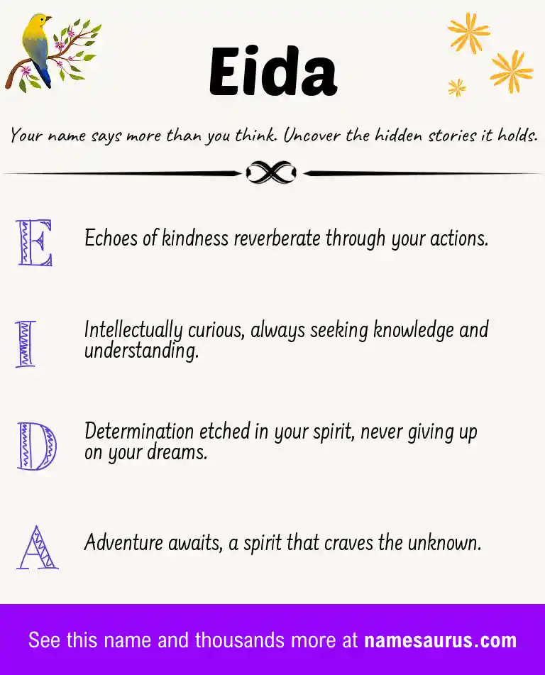 Acrostic poem about Eida.