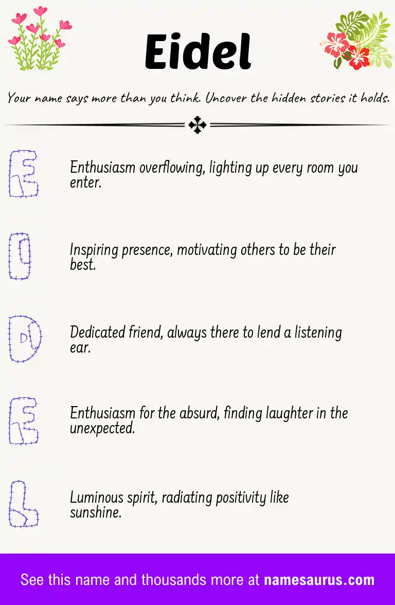 Acrostic poem about Eidel.