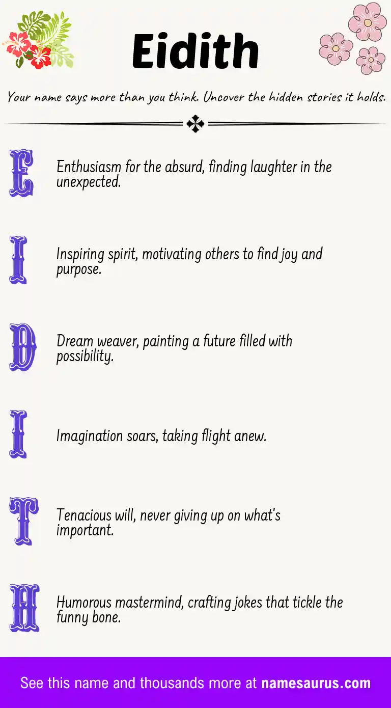 Acrostic poem about Eidith.