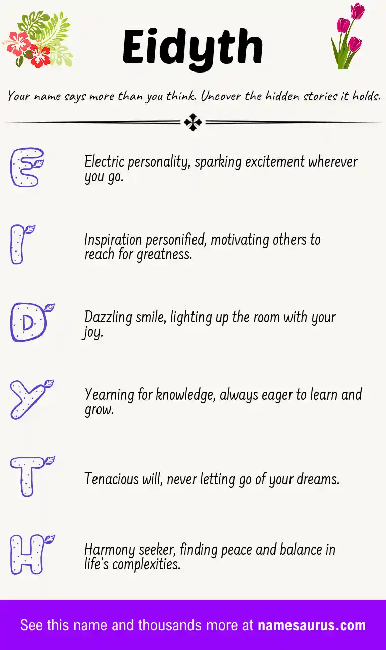 Acrostic poem about Eidyth.