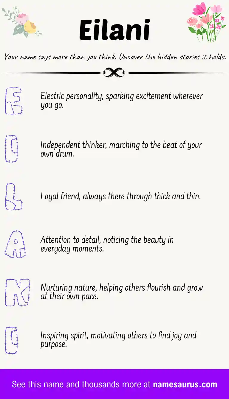 Acrostic poem about Eilani.