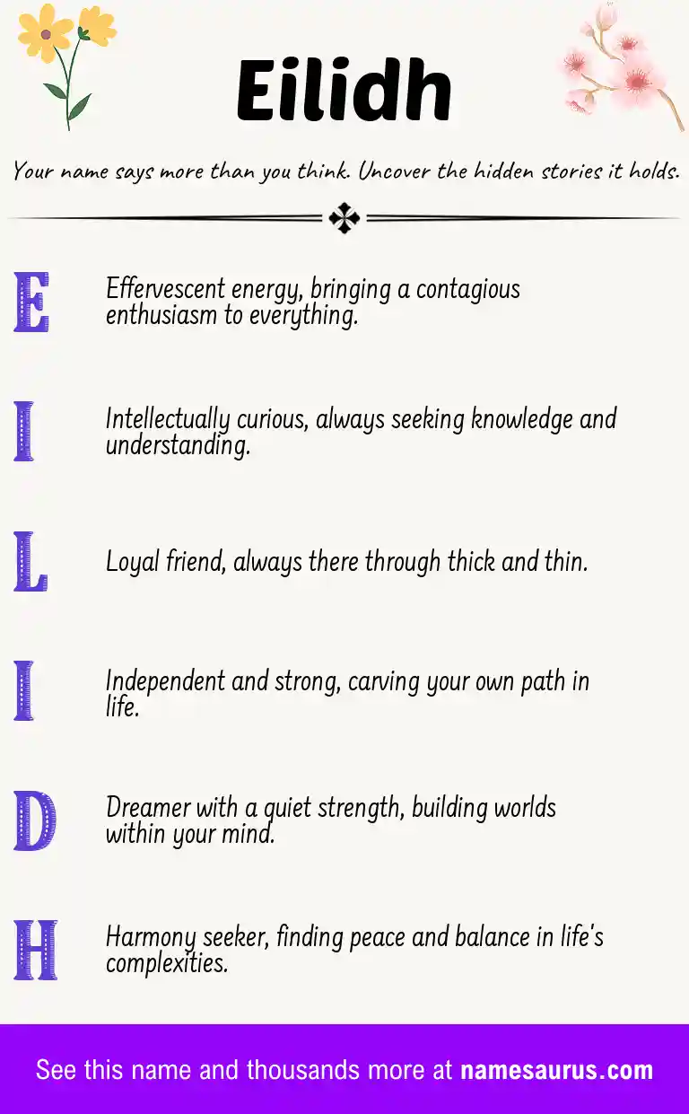 Acrostic poem about Eilidh.