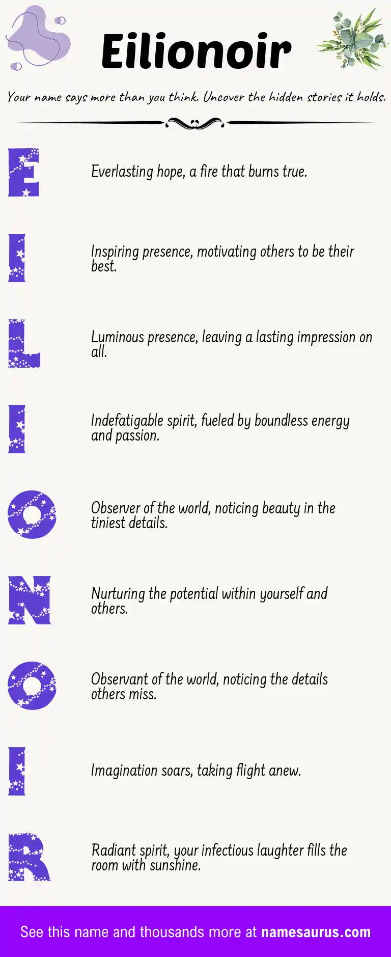 Acrostic poem about Eilionoir.
