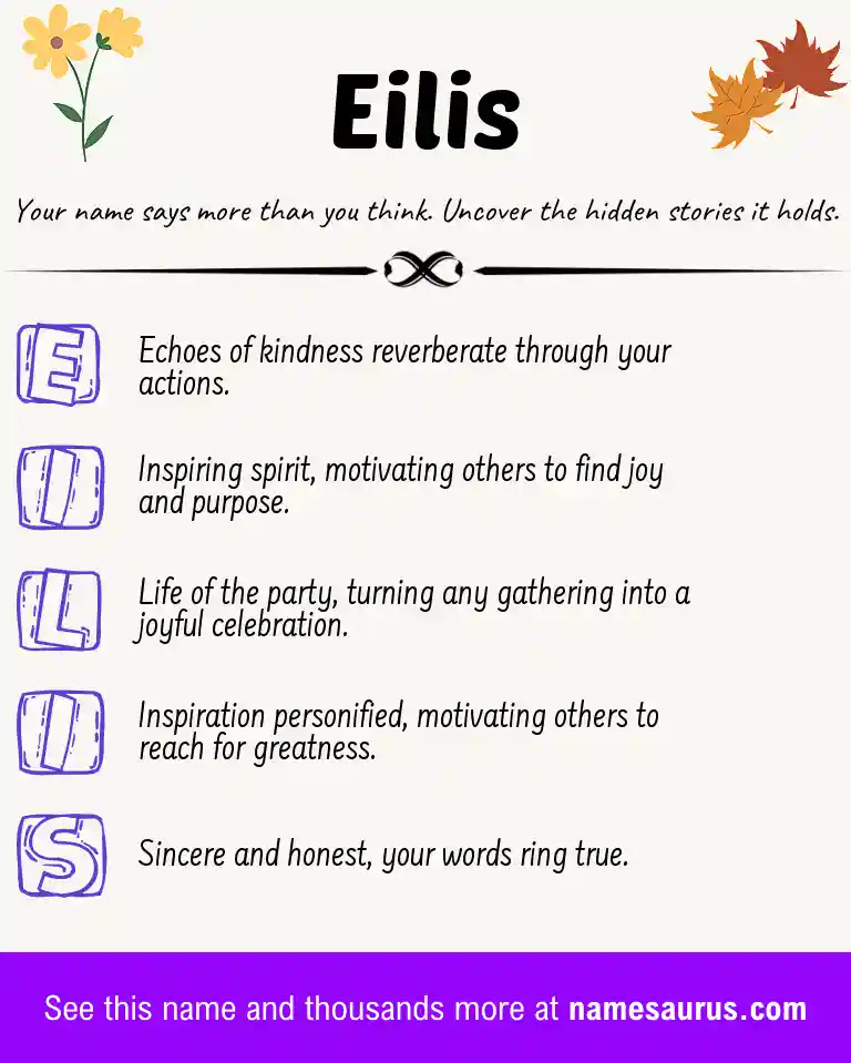 Acrostic poem about Eilis.