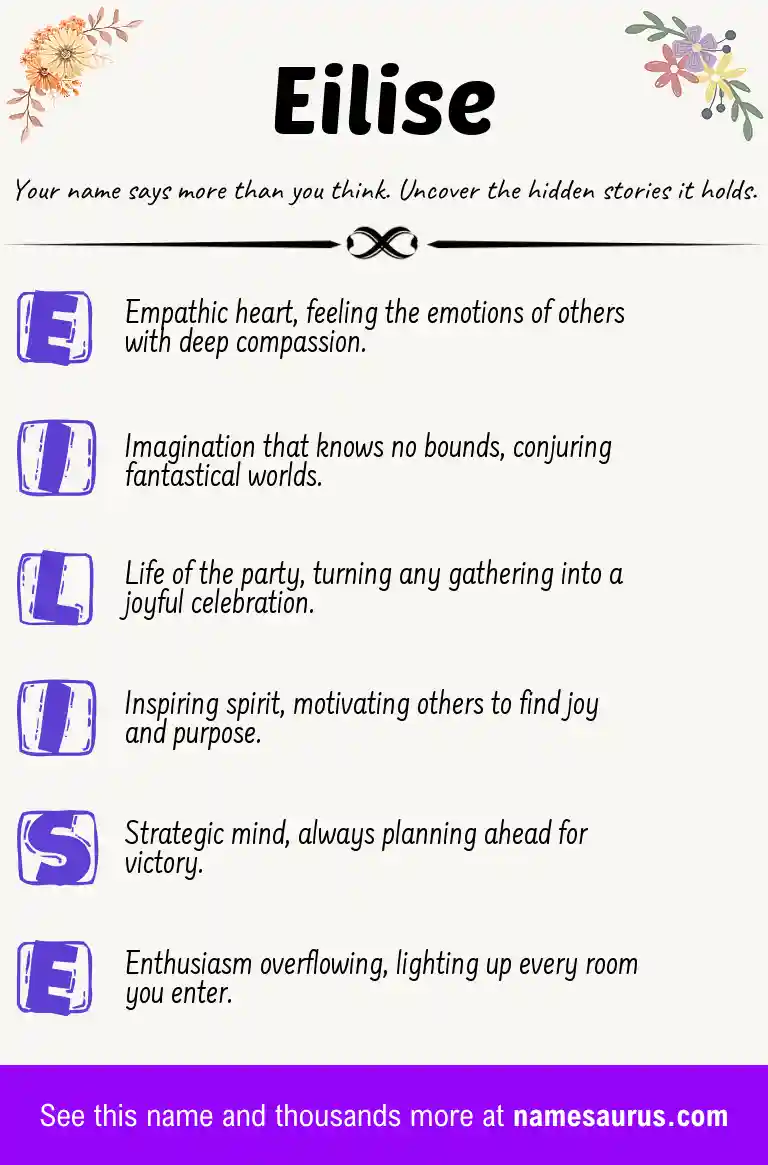 Acrostic poem about Eilise.