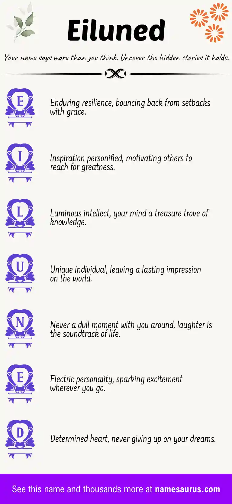 Acrostic poem about Eiluned.