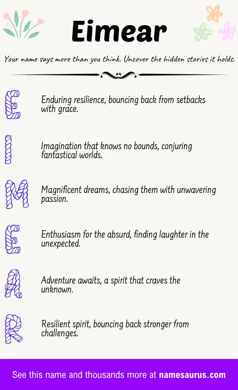 Acrostic poem about Eimear.