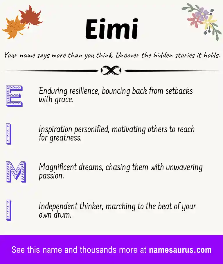 Acrostic poem about Eimi.