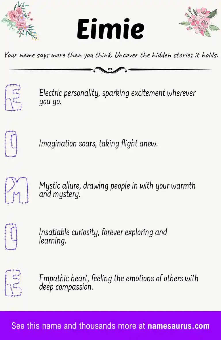 Acrostic poem about Eimie.