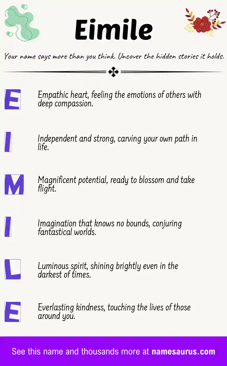Acrostic poem about Eimile.
