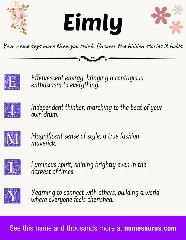 Acrostic poem about Eimly.