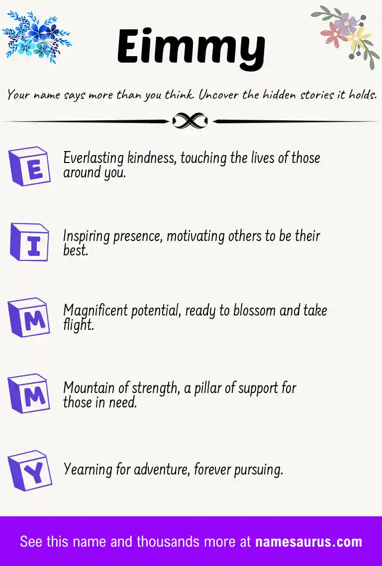 Acrostic poem about Eimmy.