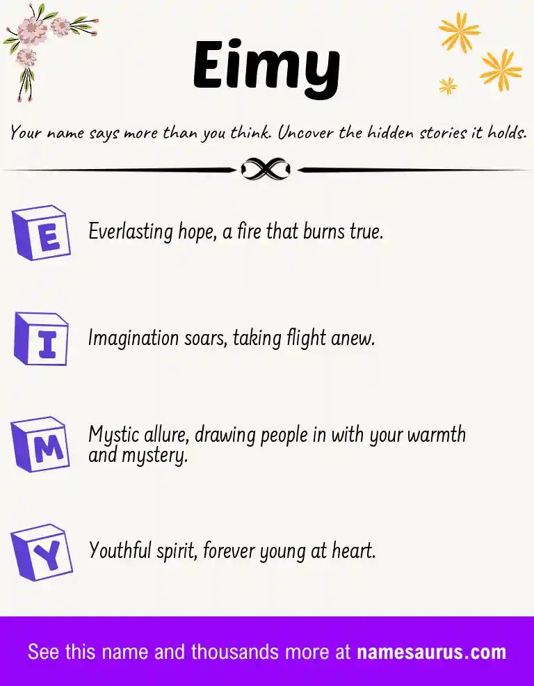 Acrostic poem about Eimy.