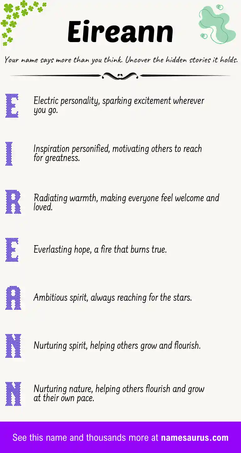 Acrostic poem about Eireann.