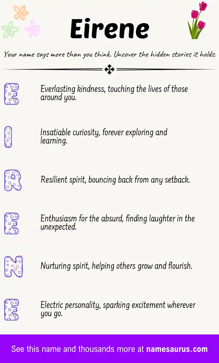 Acrostic poem about Eirene.
