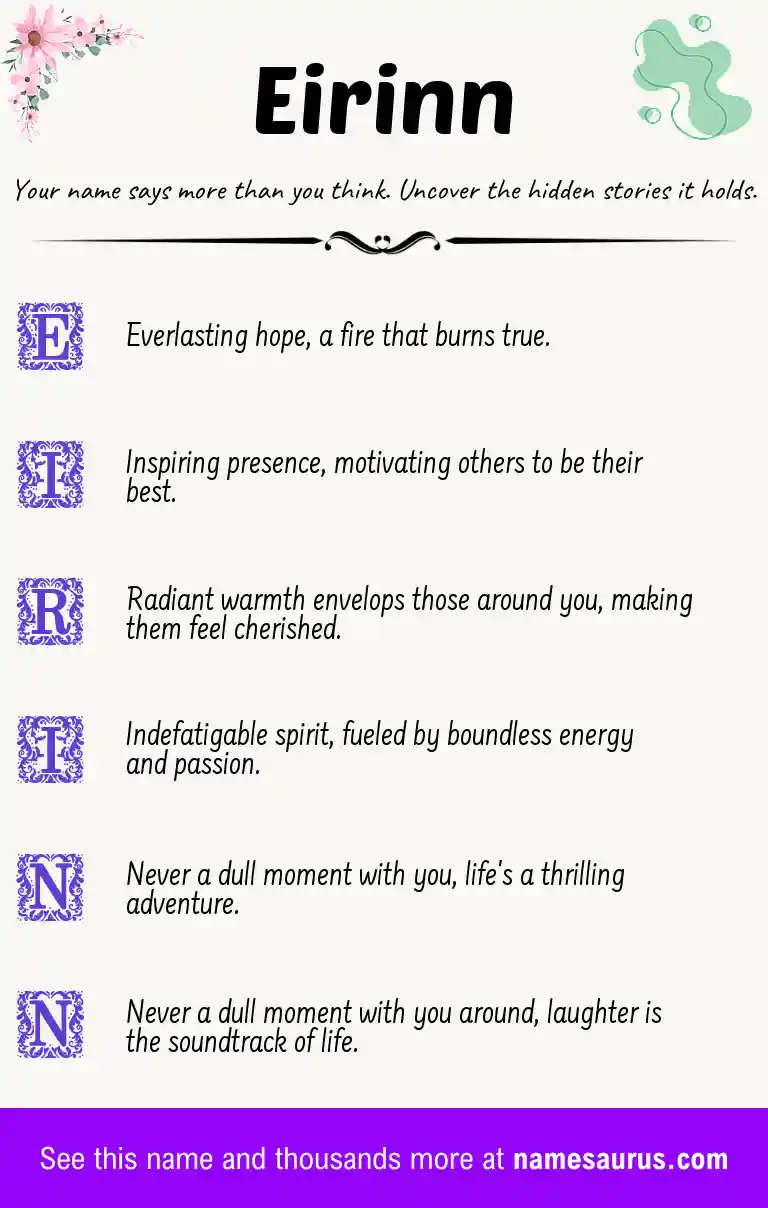 Acrostic poem about Eirinn.