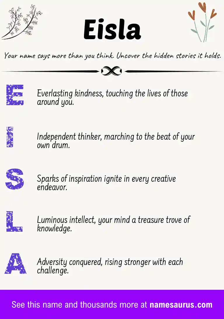 Acrostic poem about Eisla.