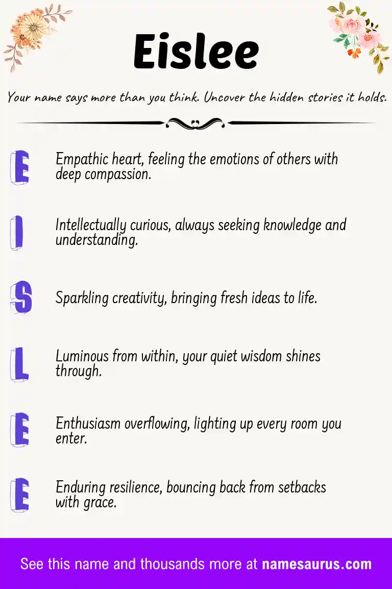 Acrostic poem about Eislee.