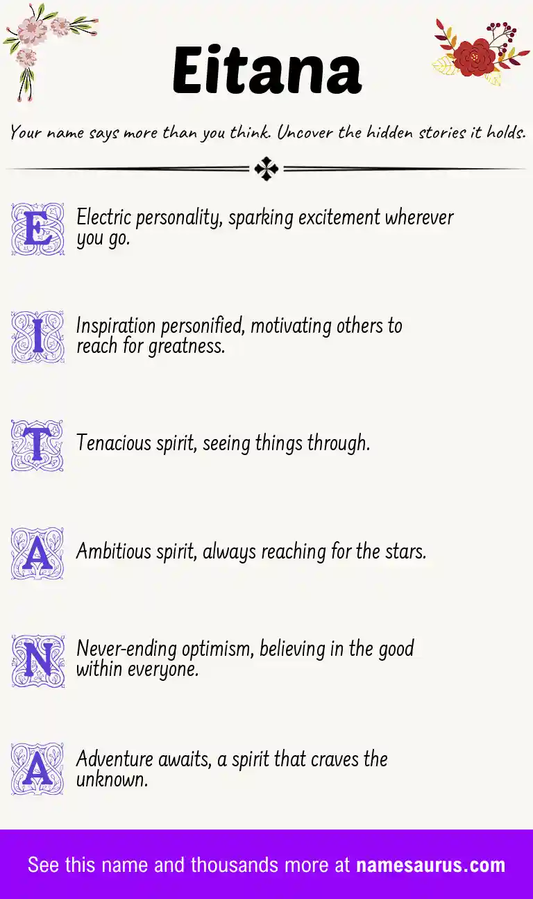 Acrostic poem about Eitana.