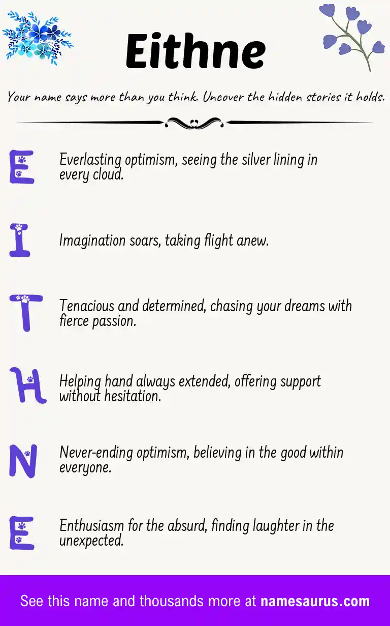 Acrostic poem about Eithne.