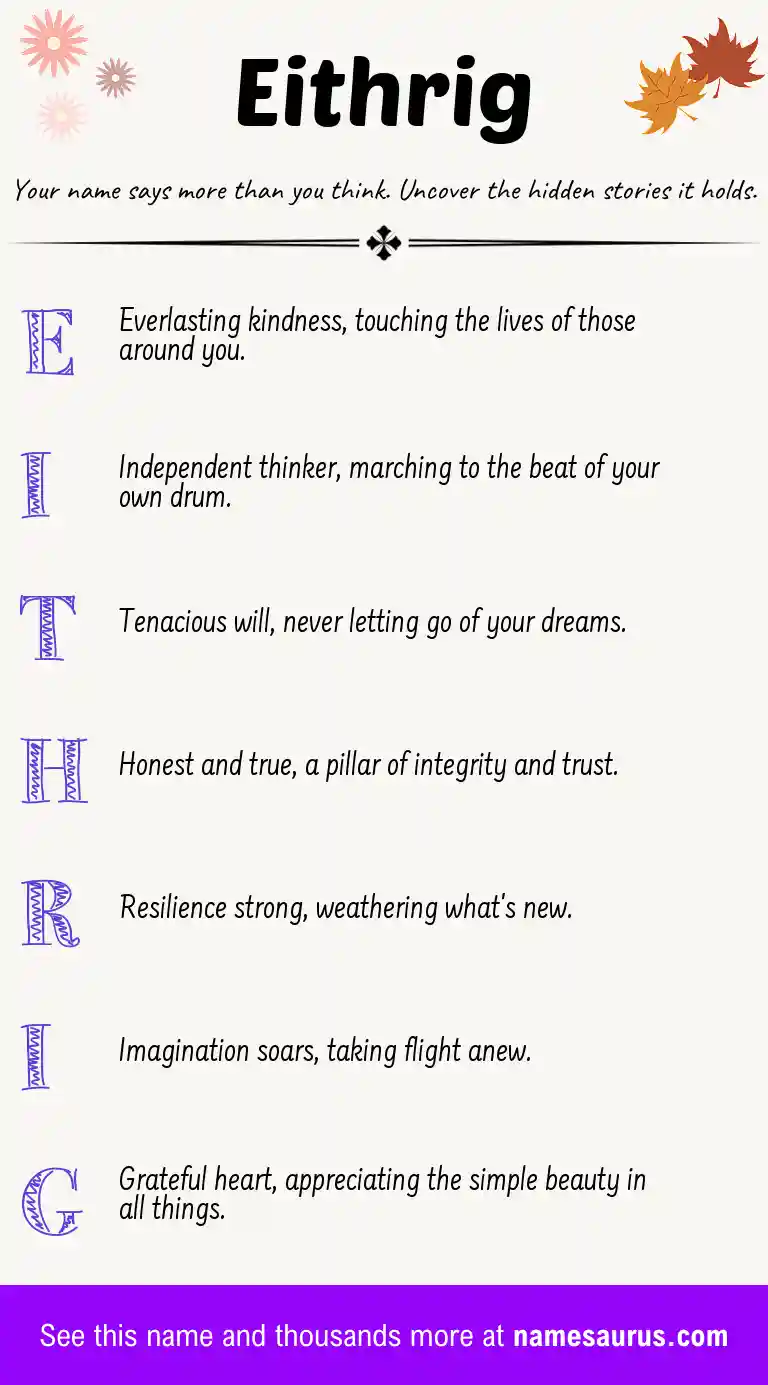 Acrostic poem about Eithrig.