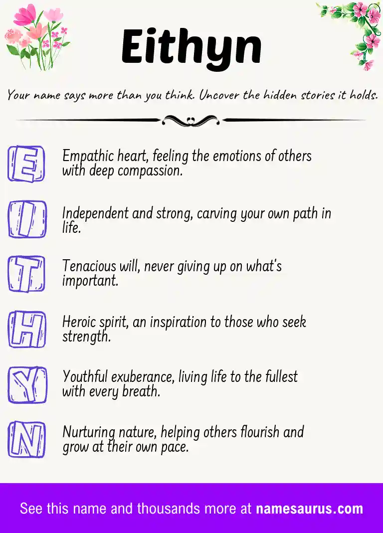 Acrostic poem about Eithyn.