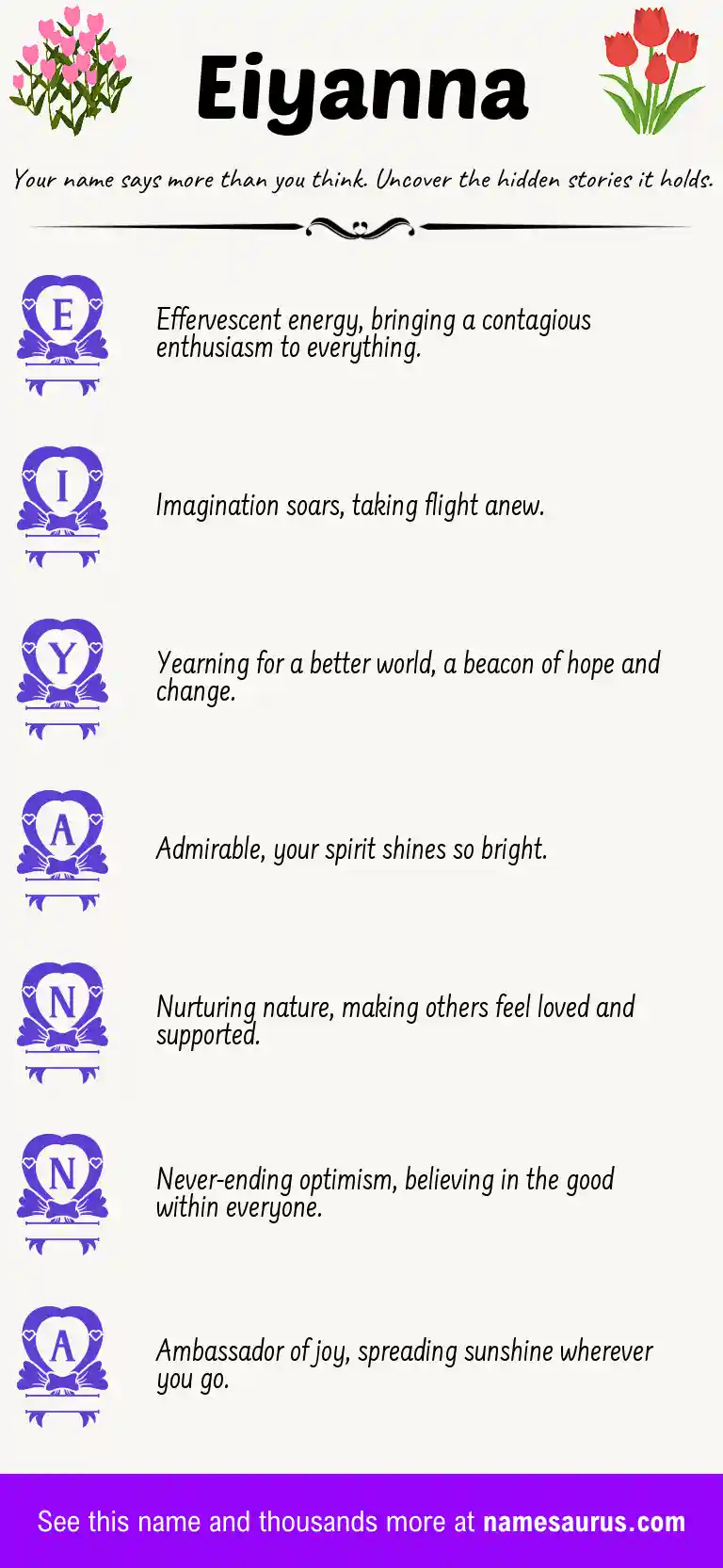 Acrostic poem about Eiyanna.