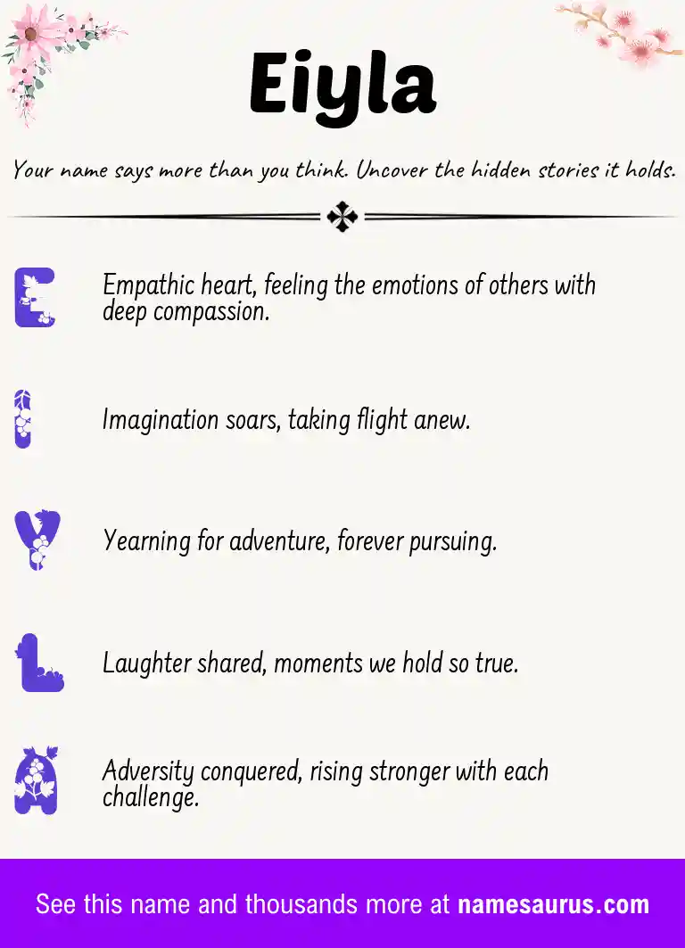 Acrostic poem about Eiyla.