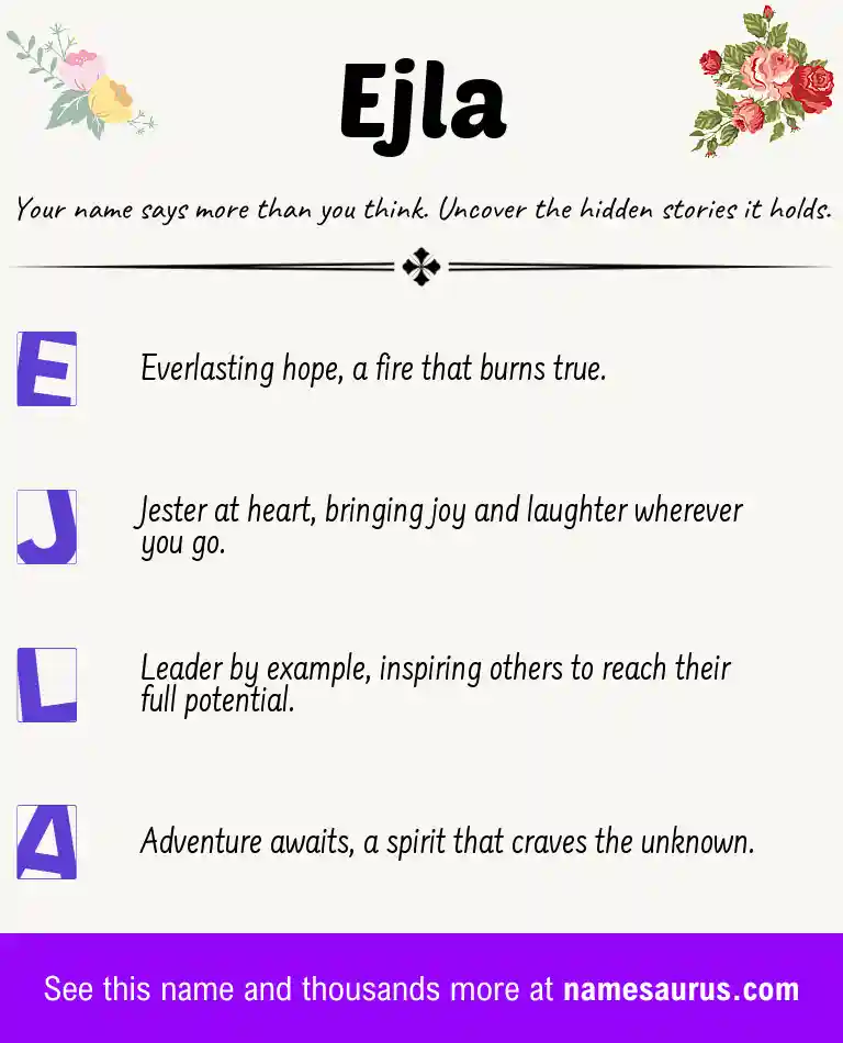 Acrostic poem about Ejla.