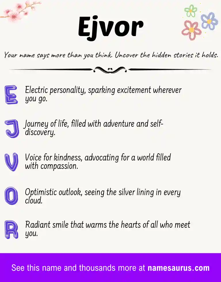 Acrostic poem about Ejvor.