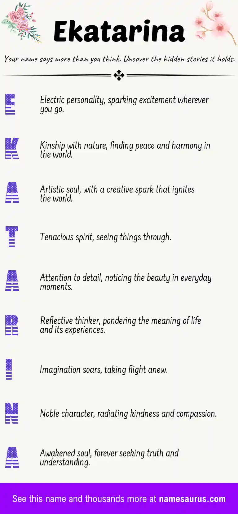 Acrostic poem about Ekatarina.