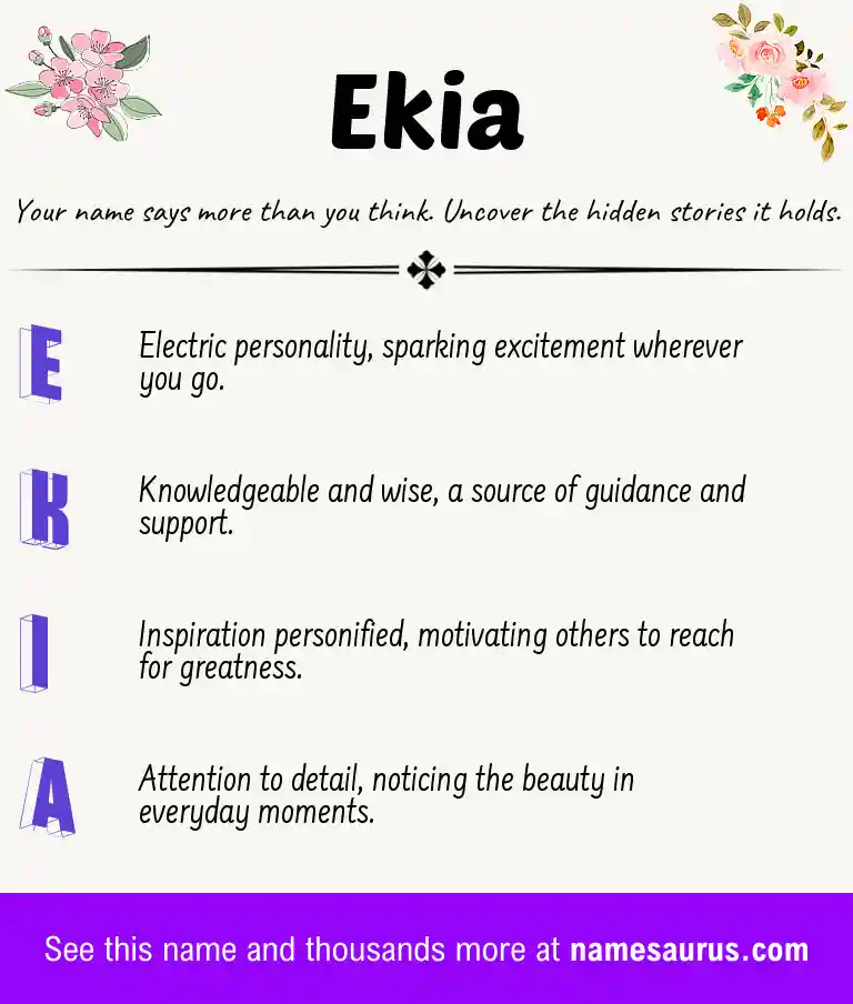 Acrostic poem about Ekia.