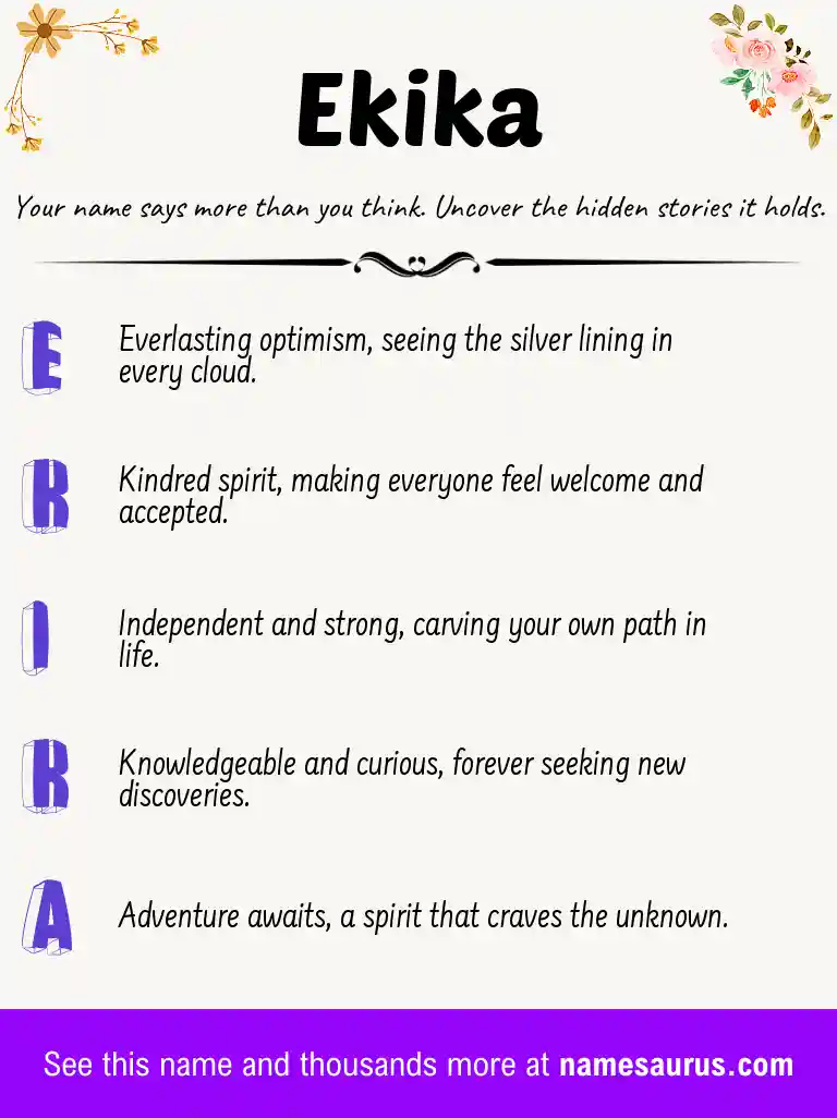 Acrostic poem about Ekika.
