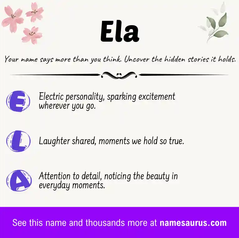 Acrostic poem about Ela.