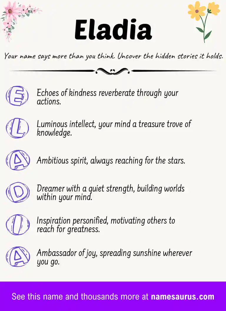 Acrostic poem about Eladia.