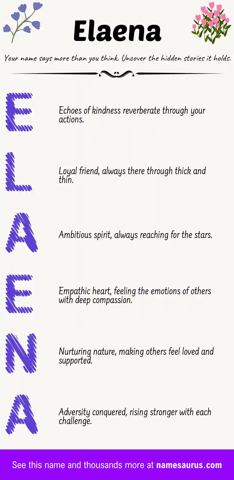 Acrostic poem about Elaena.