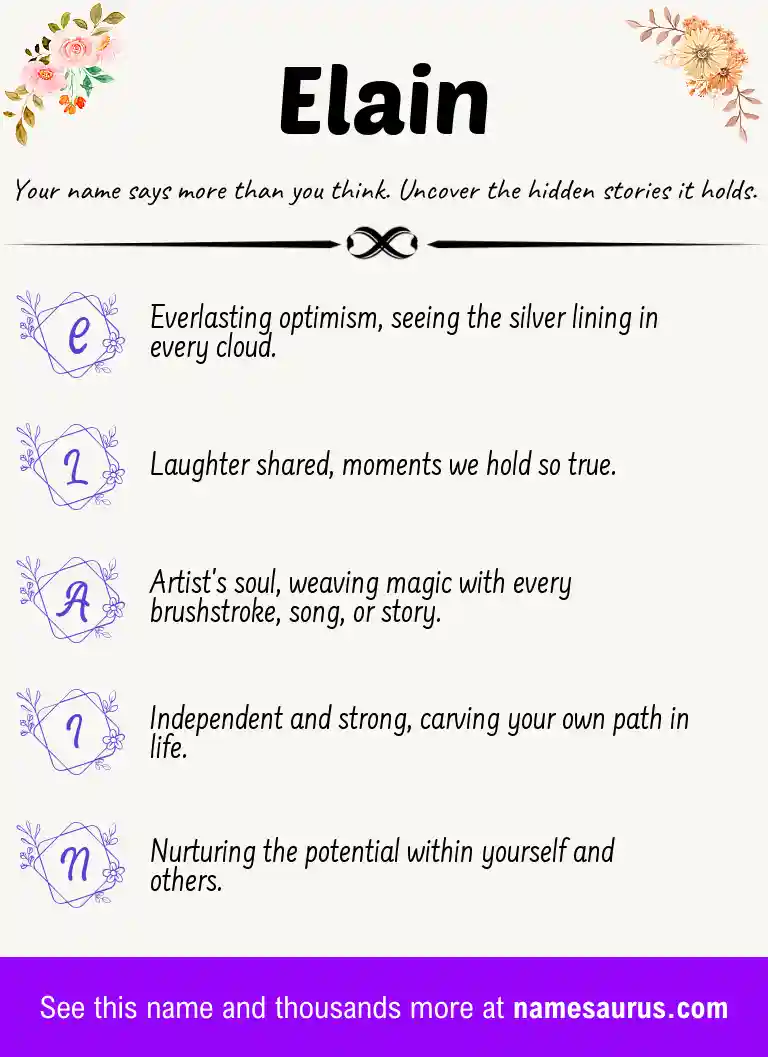 Acrostic poem about Elain.