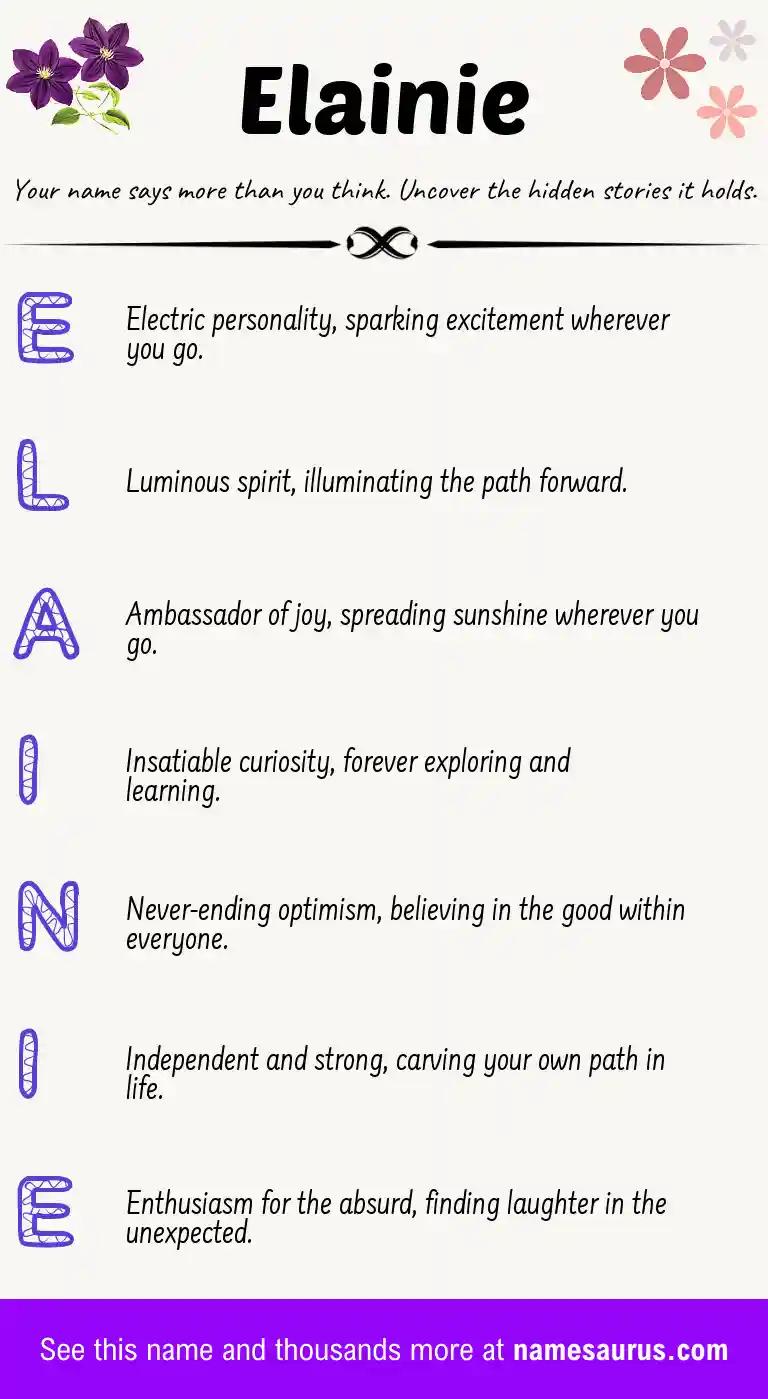 Acrostic poem about Elainie.