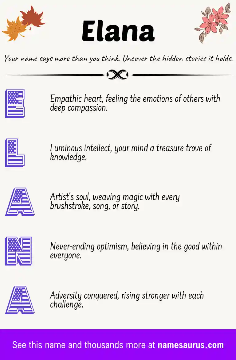 Acrostic poem about Elana.