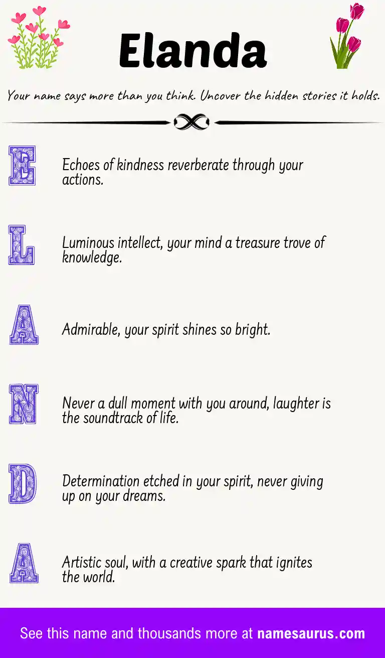 Acrostic poem about Elanda.