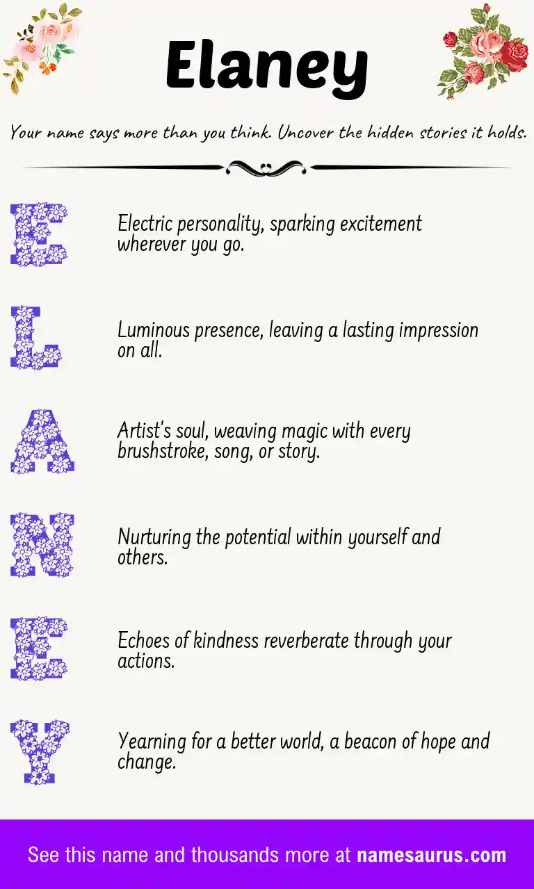 Acrostic poem about Elaney.