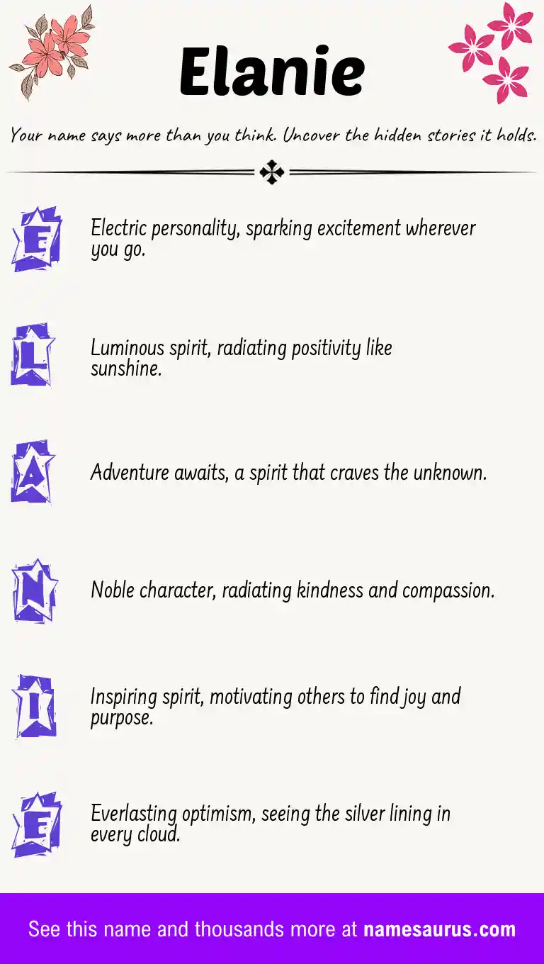 Acrostic poem about Elanie.