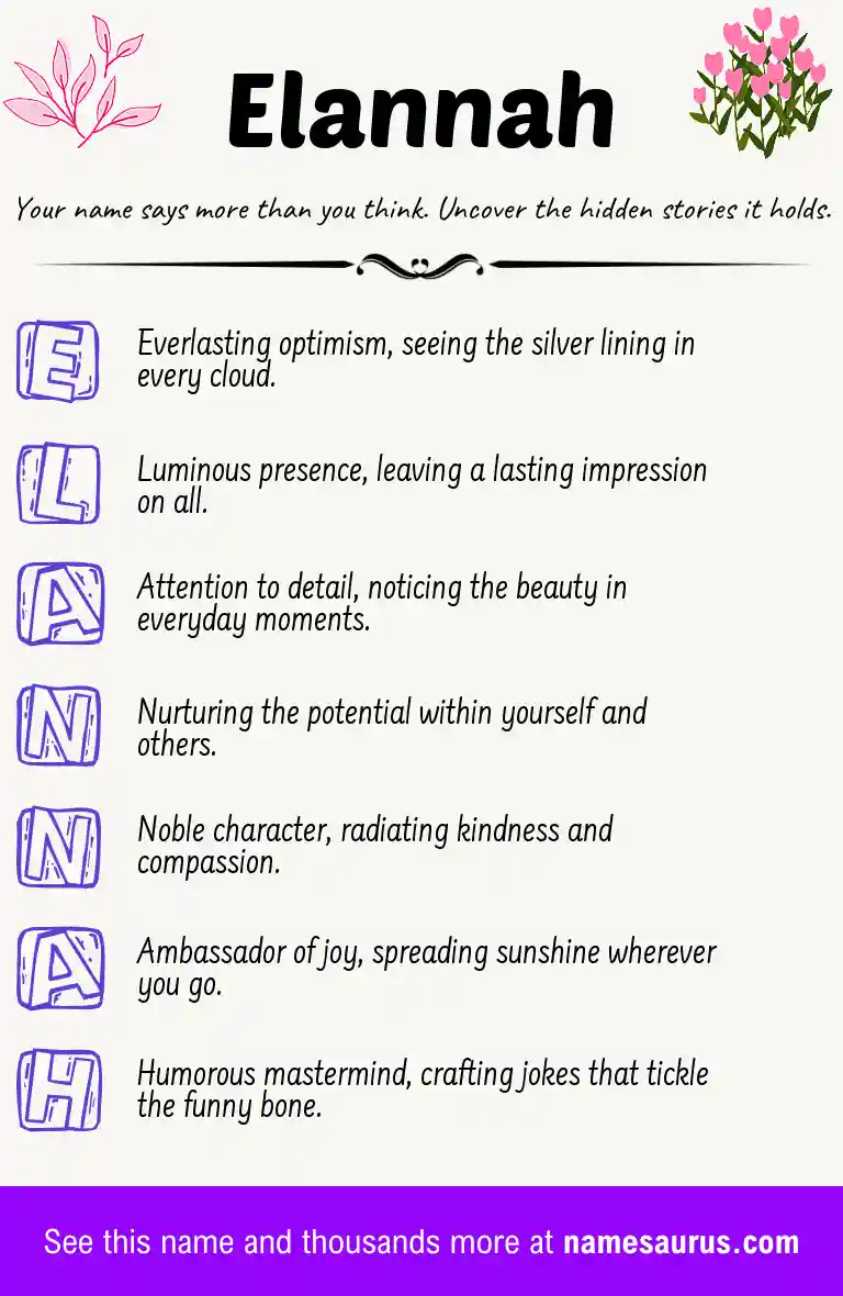 Acrostic poem about Elannah.