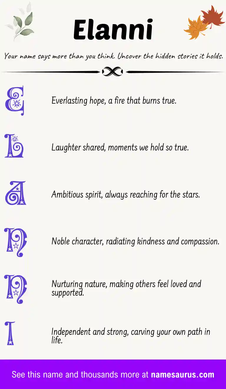 Acrostic poem about Elanni.
